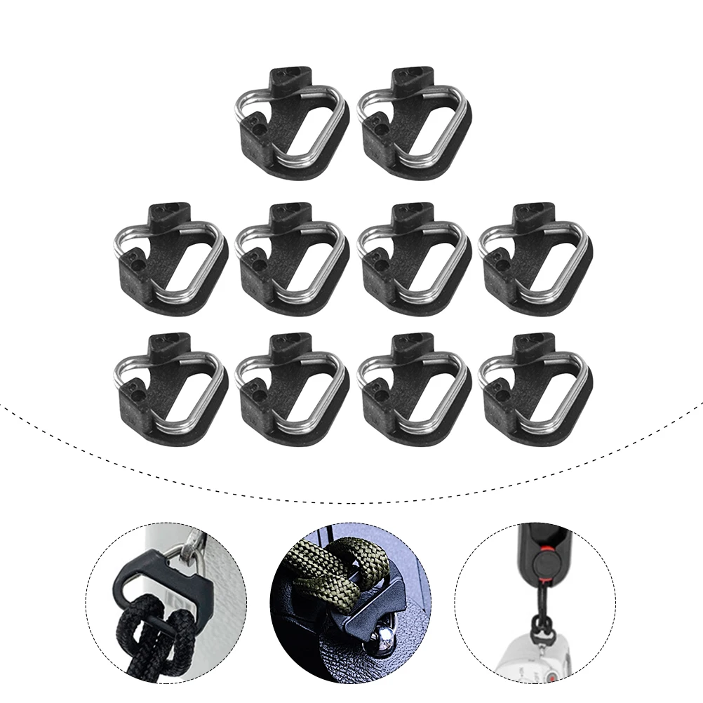 10pcs Camera Strap Triangle Ring Hook Clip Lanyard Hooks Belt Split For Shoulder Stainless Steel Plastic Split Ring Hook