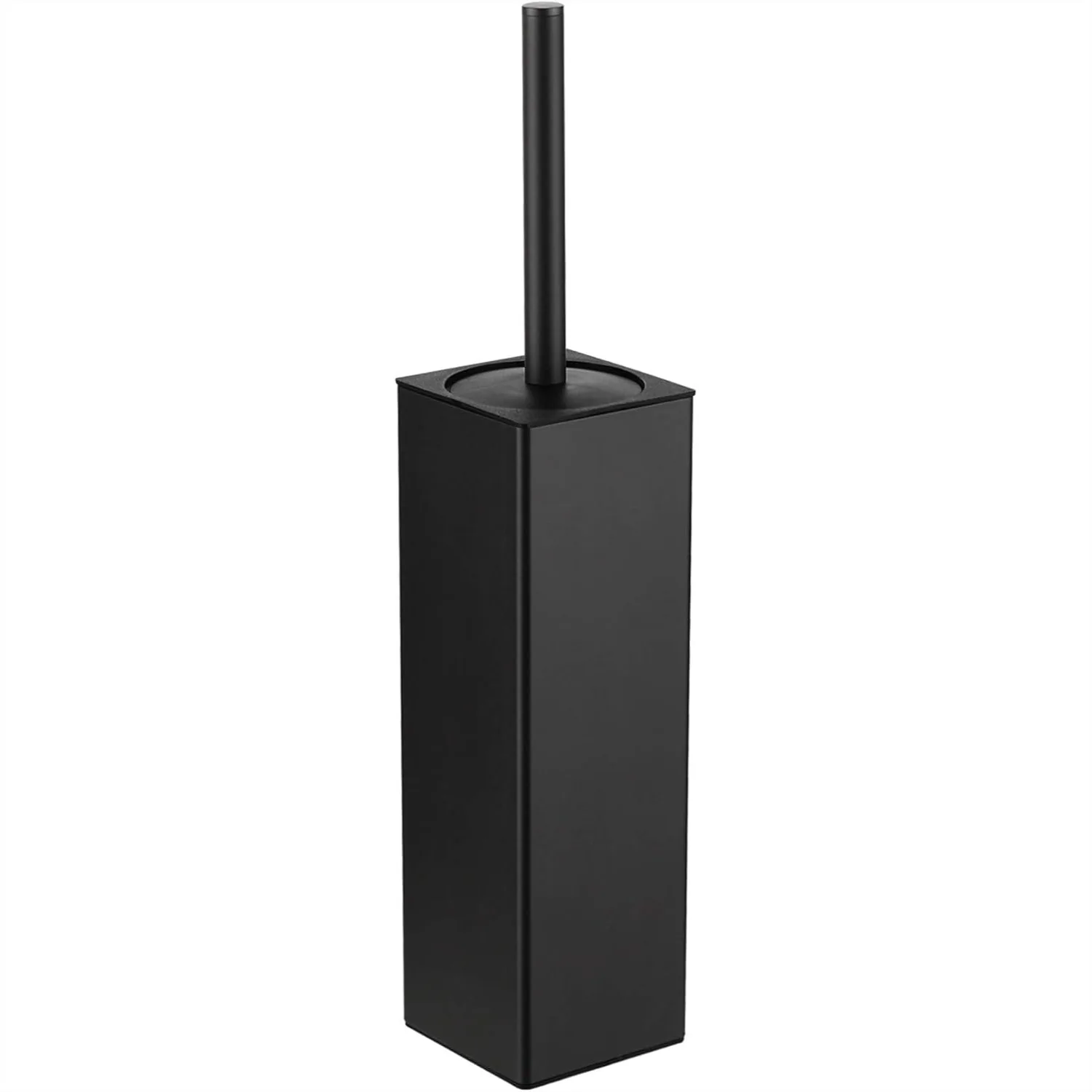 

Toilet Brush and Holder Set, Matte Black Freestanding with Deep Cleaning and Odor-Sealing Lid, Square Design for Bathroom