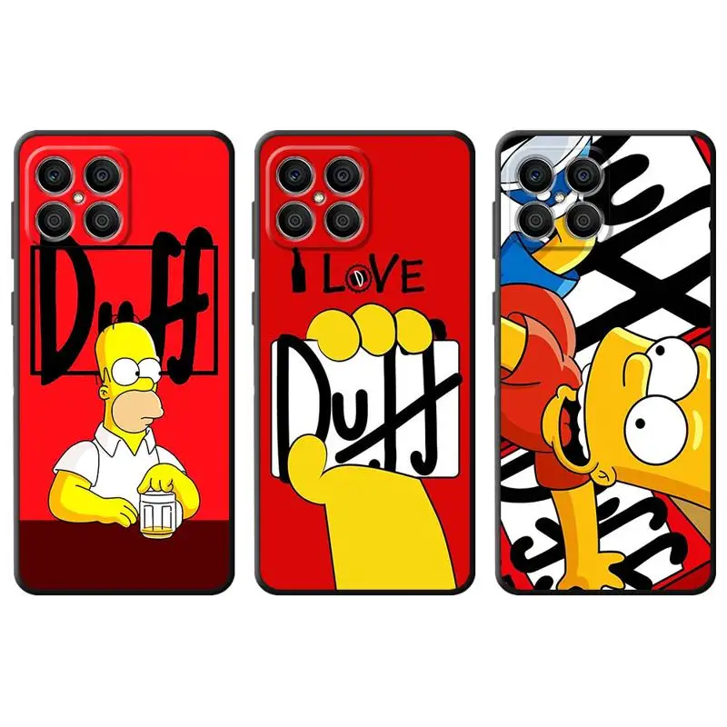 The Simpsons Family Case for Huawei Honor X8 5G X8a 4G 90 Lite X9a X8a 70 X7 Magic5 Pro Black Soft Funda Silicone Phone Cover