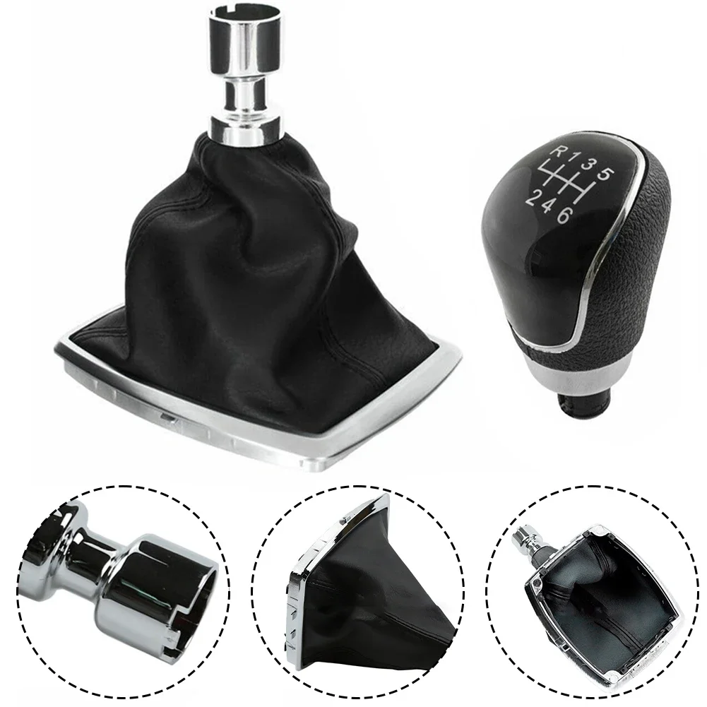 C-Max Gear Gaiter Chrome Frame Gear Knob Comfortable Grip Enhanced Visual Appeal High-quality Materials For Kuga 2008-2012