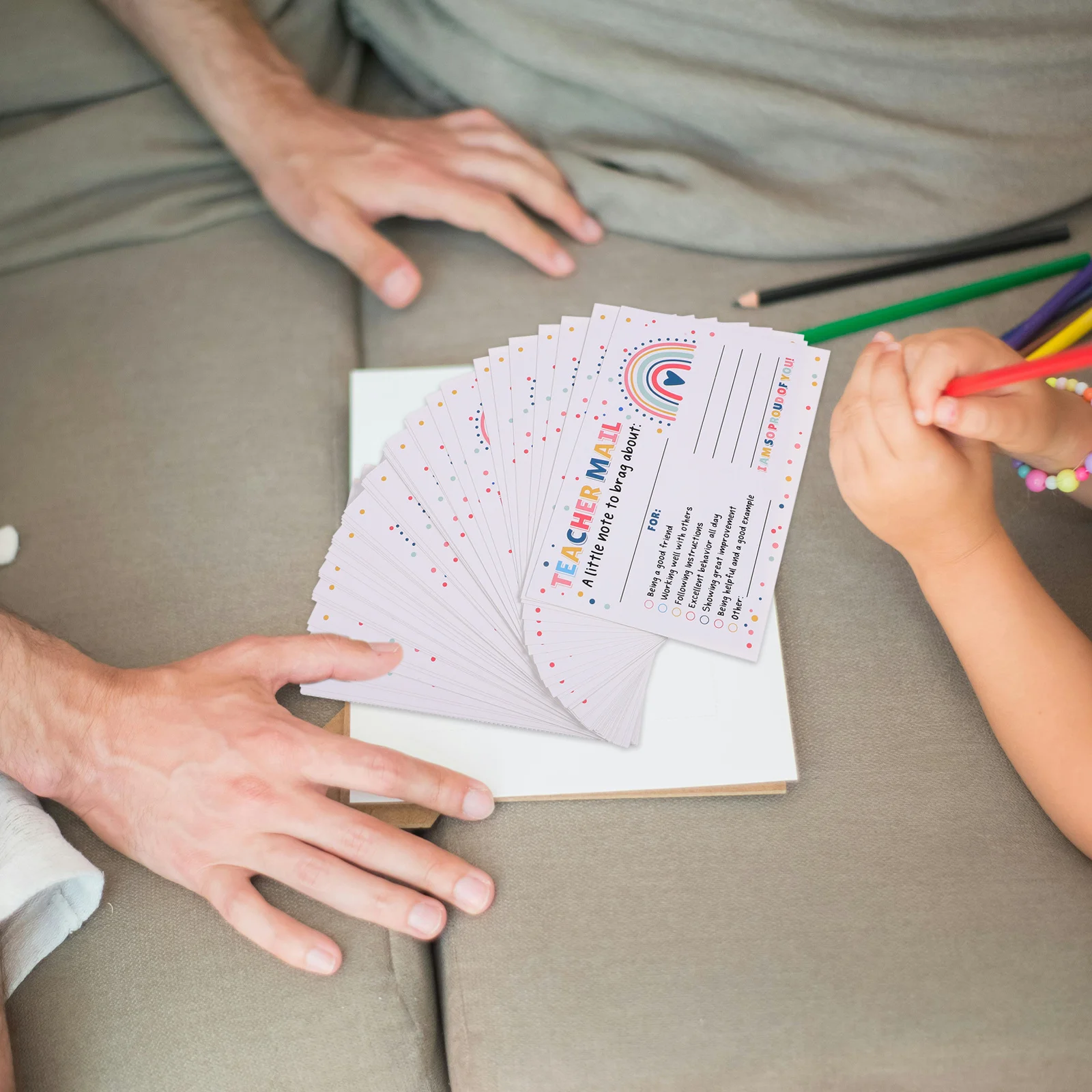 

50Pcs Motivational Teacher Mail Cards Good Behavior Incentive Notes to Parents Preschool Kindergarten Elementary Classroom