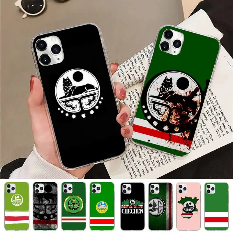 Chechnya flag Phone Case for iPhone 11 12 13 Mini Pro Max 8 7 6 6S Plus X 5 SE 2020 XR XS Case shell