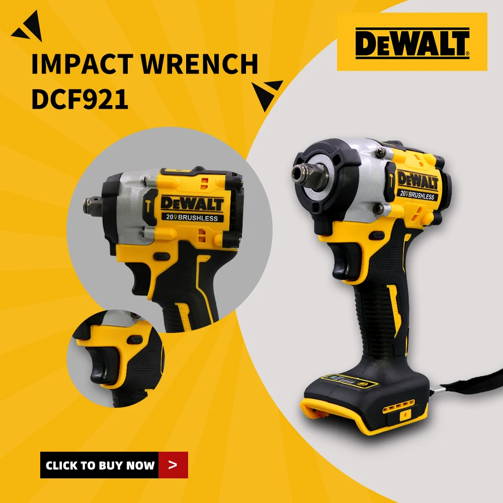 

DEWALT DCF921N Cordless Brushless ATOMIC 20V MAX 1/2 13mm in Cordless Impact Wrench Variable Speed Charging Wrench DCF921