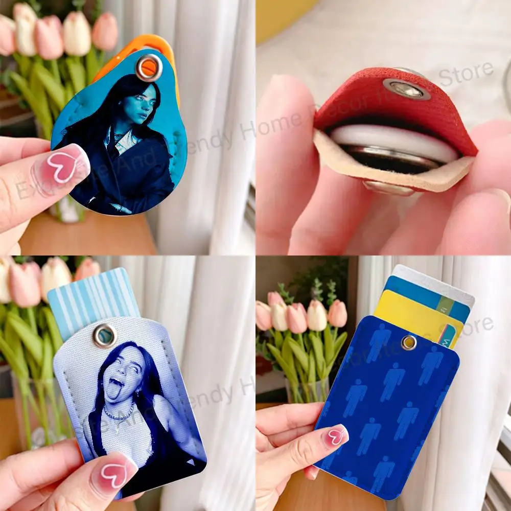 Hit Me Hard and Soft Premium PU Leather Card For Air Tag for Daily Use Holder Card Case with Metal Carabiner