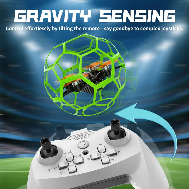 JJRC X51 Brushless Soccer Drone Gravity Sensing Turtle Mode Voice Control RC Quadcopter with Cool LED Lights Flying Aircraft Toy