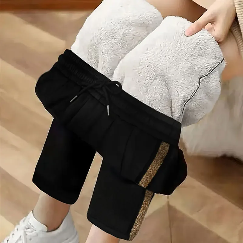 

Women Leggings Solid Warm Leggings Thicken Lambwool Hight Waist Fleece Keep Butt Lift High Stretchy Walking Pants Pocket L27