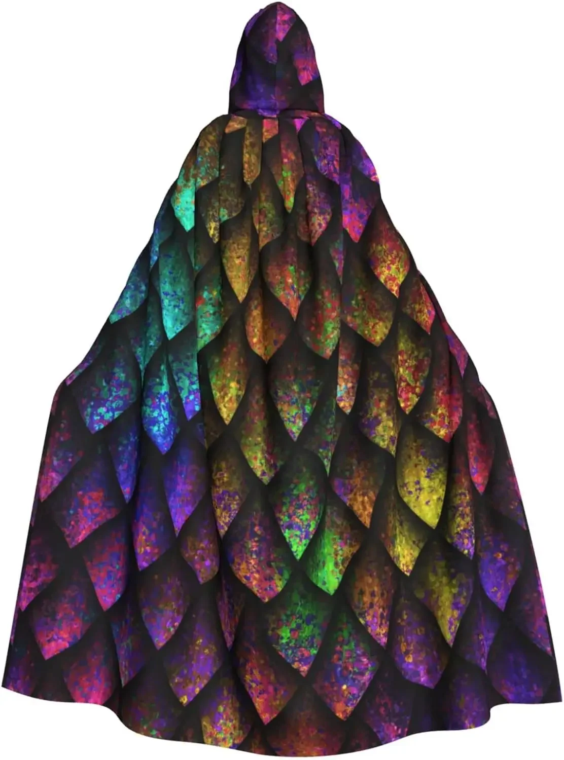

Fish Scales Pattern HD Printed Hooded Cape Witch Medieval Costume Cosplay Halloween Vampire Cloak Fashion Unisex Clothing
