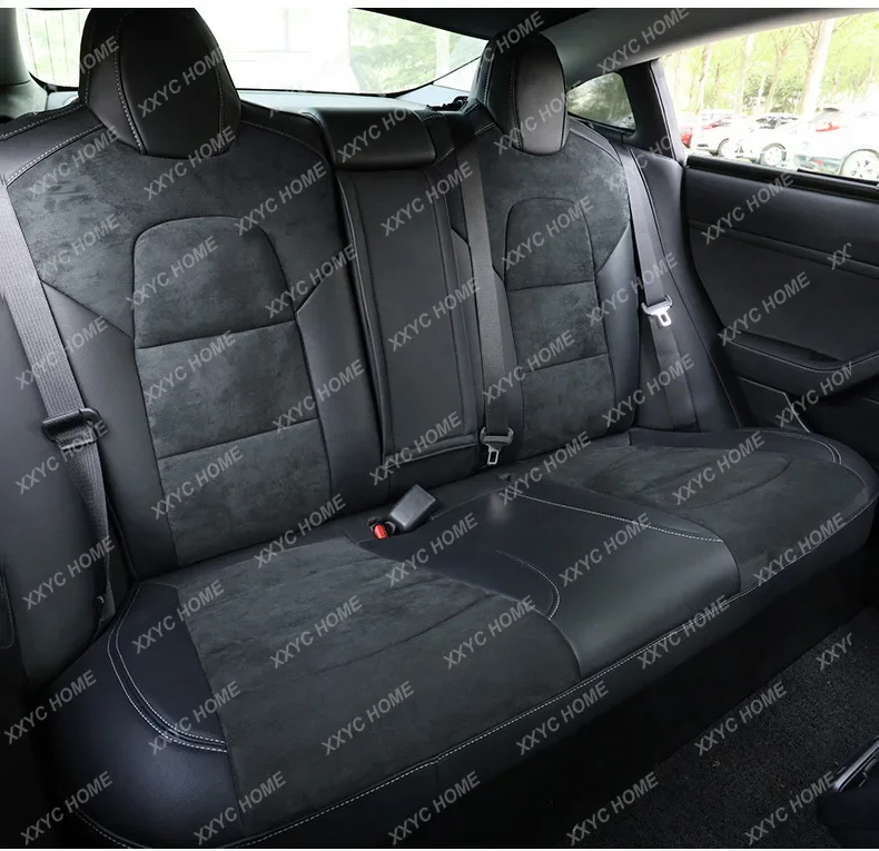 Model 3 Y Seat Cover alcantara Nappa Leather Full Surround Style Factory Wholesale Price White Cushion Car Interior