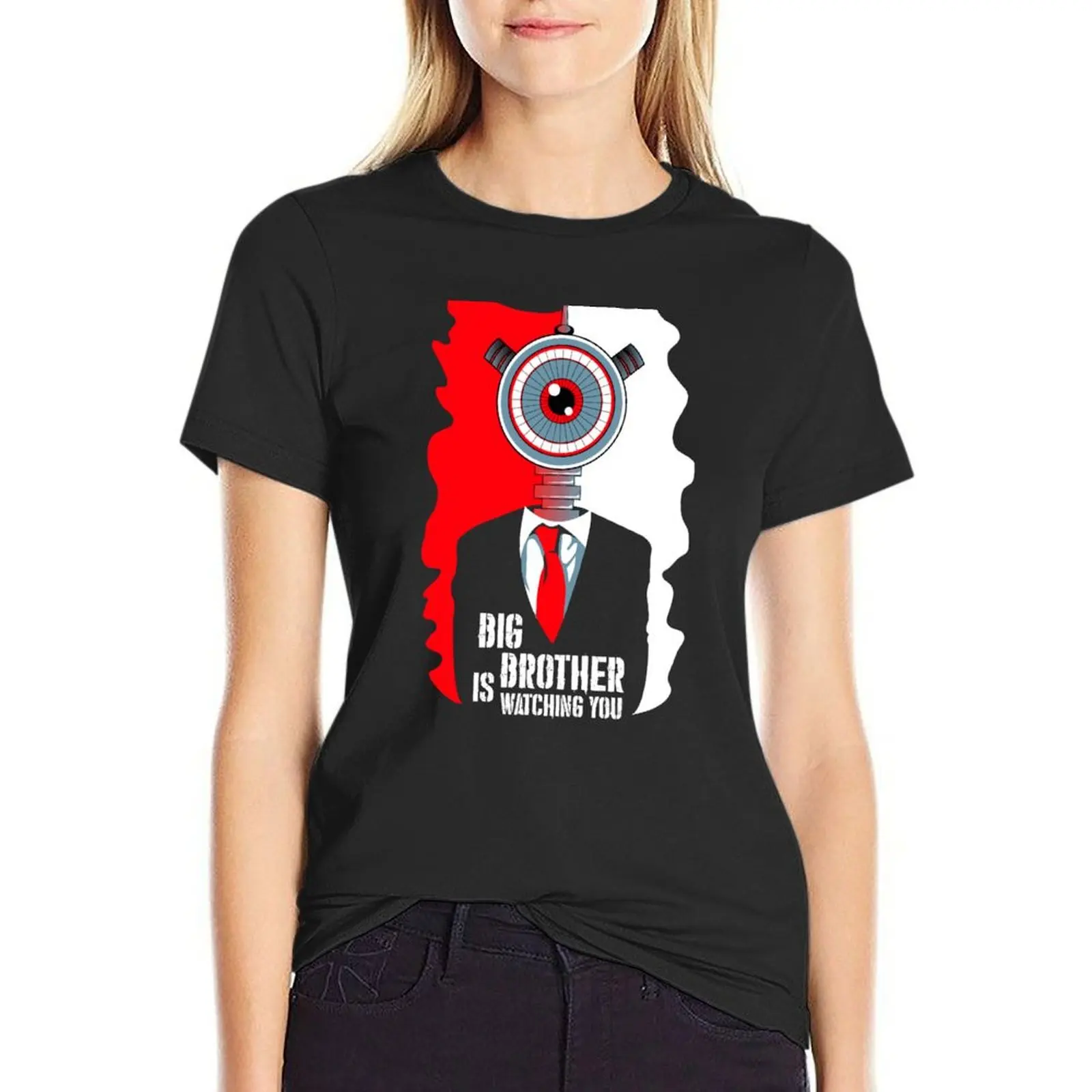 Big Brother is Watching You T-Shirt graphics summer tops oversized tees white t-shirt dress for Women sexy