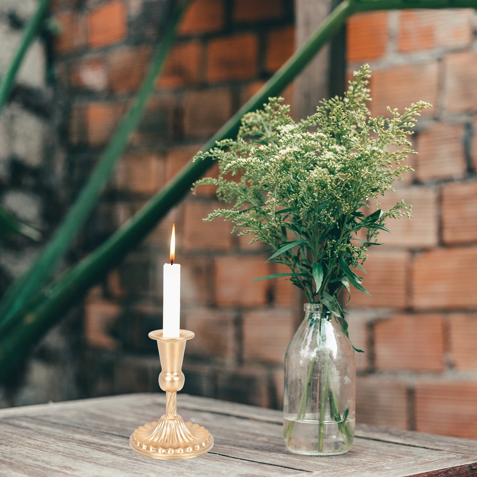 

Creative Iron Candlestick Metal Holder Wedding Party Decor Stand Romantic Atmosphere Desktop Floor Use Vintage Storage