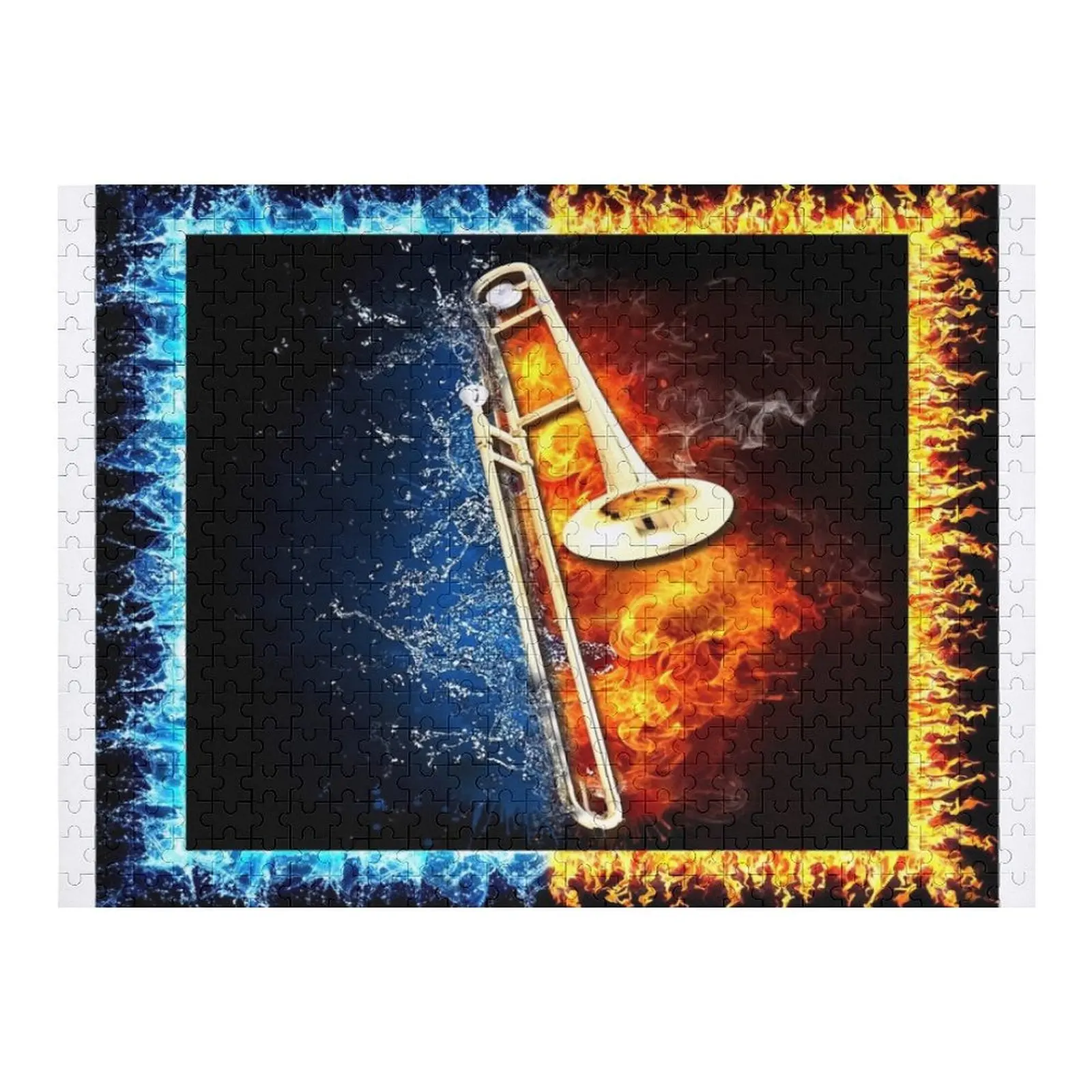

Trombone water and fire Jigsaw Puzzle Game Children Custom Wooden Gift Children Puzzle