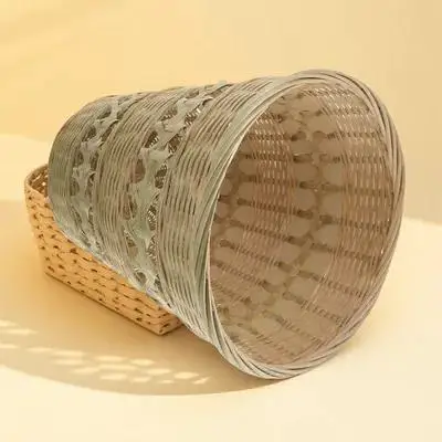 

Bamboo Trash Can Storage Baskets Woven Rubbish Basket Farmhouse Bin Paper Waste Friendly Material Home