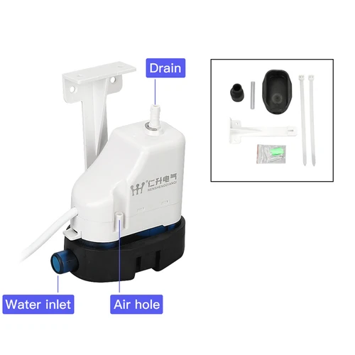 Bomba de condensado ultrasilencioso automática, 220V, 24L/H, 40L/H, RS-24C/40C, bombas de elevación de condensado, drenaje de aire acondicionado con gancho 1-3P