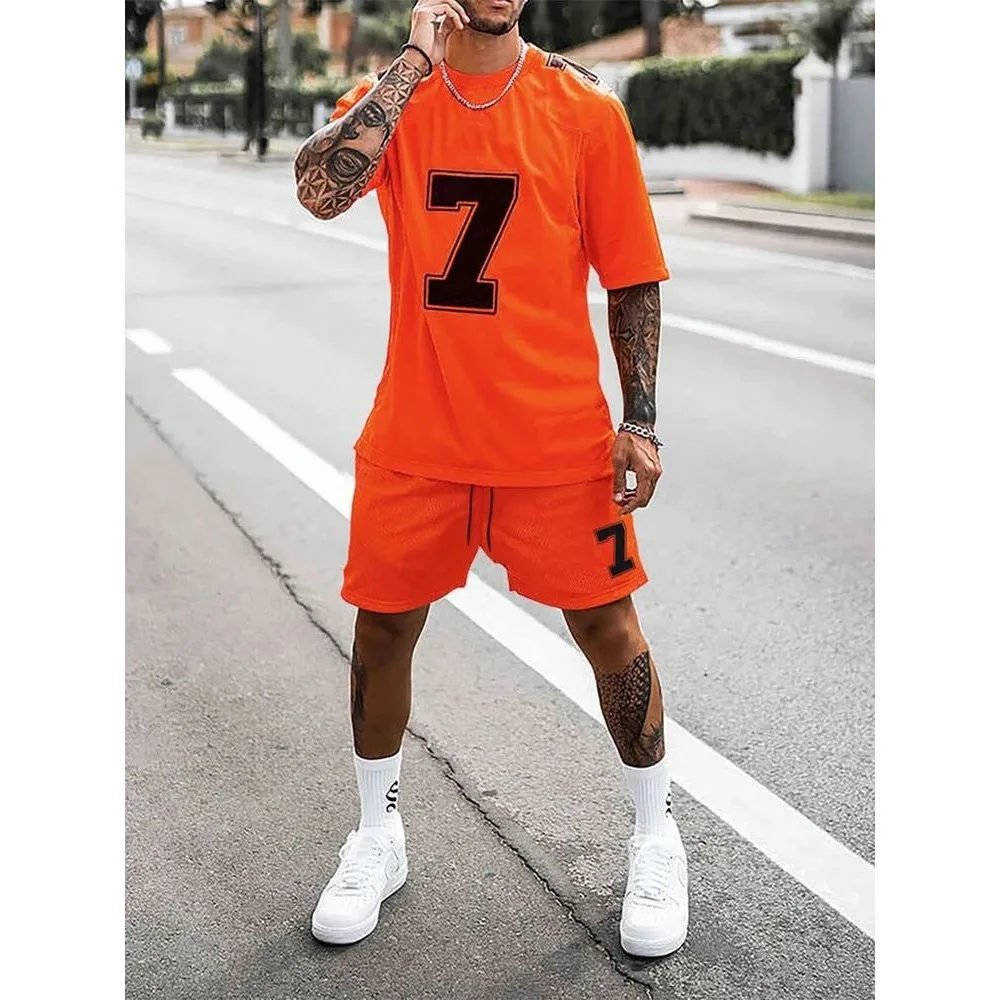 

Summer New 3D Print Men's round Ne ort Sve T-irt Faionable Casual Top for Men Autumn Seven-Quarter Sve Set