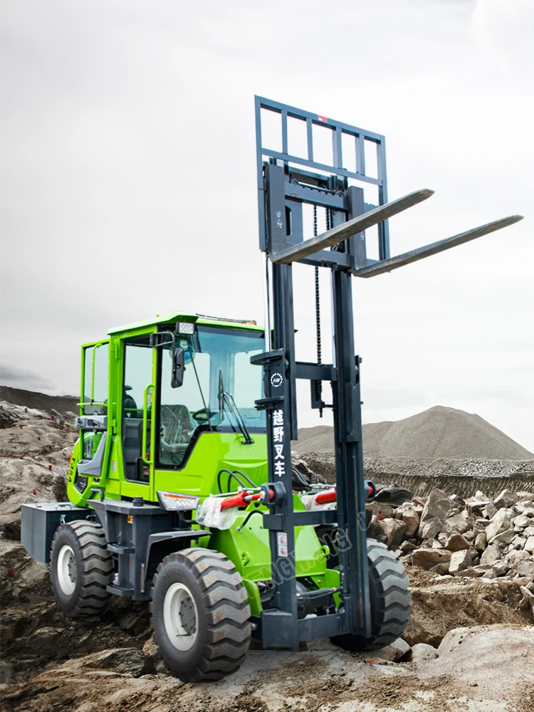 

3 Ton 4x4 Diesel All-terrain off-road Forklift Truck 3-7m Lift 4WD Rough Terrain Customizable China Forklifts