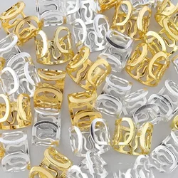 50pcs Metal Hair Rings Beads Cuffs Tubes Charms Hollow Out Dread African Hair Braids Jewelry Hair Braider Decoration Accessories