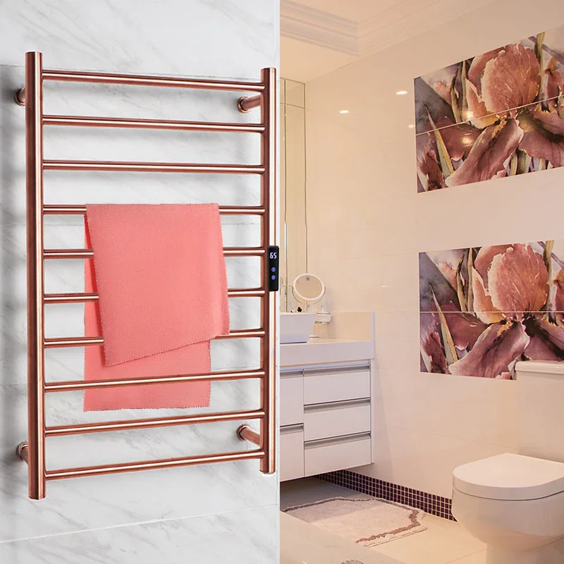 Gold/Rose Gold Electric Heated Towel Rail.Hidden/Exposed Wires Electric Towel Rack.Stainless Steel Towel Warmer.Bath Towel Dryer