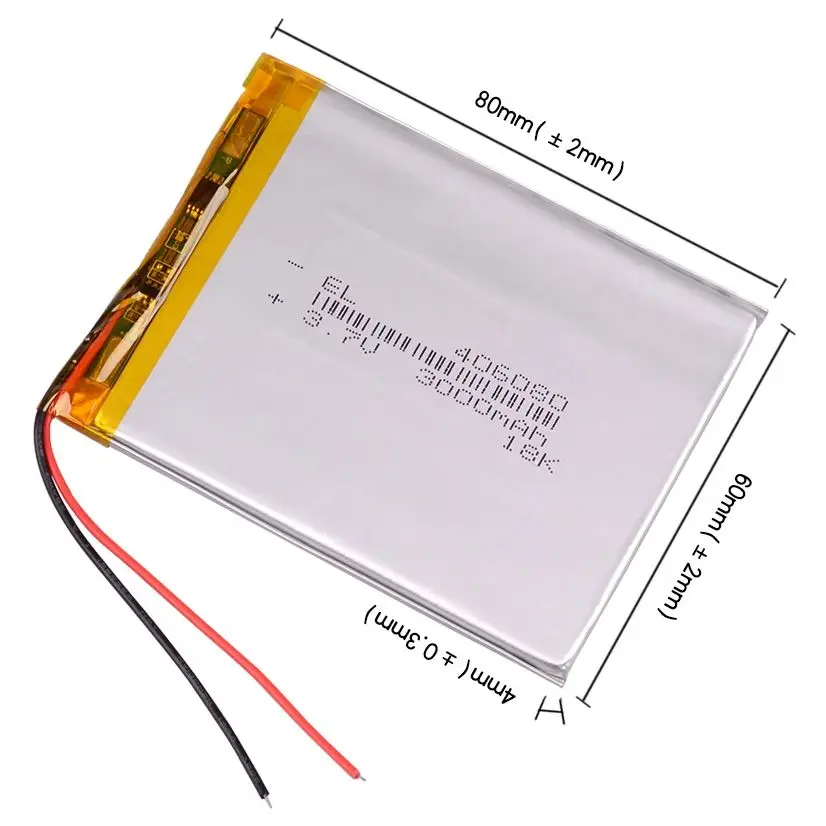 3.7V 2500mAh 306080 충전식 리튬 폴리머 배터리 Li-Po 배터리 406080 506080 606080 706080 806080