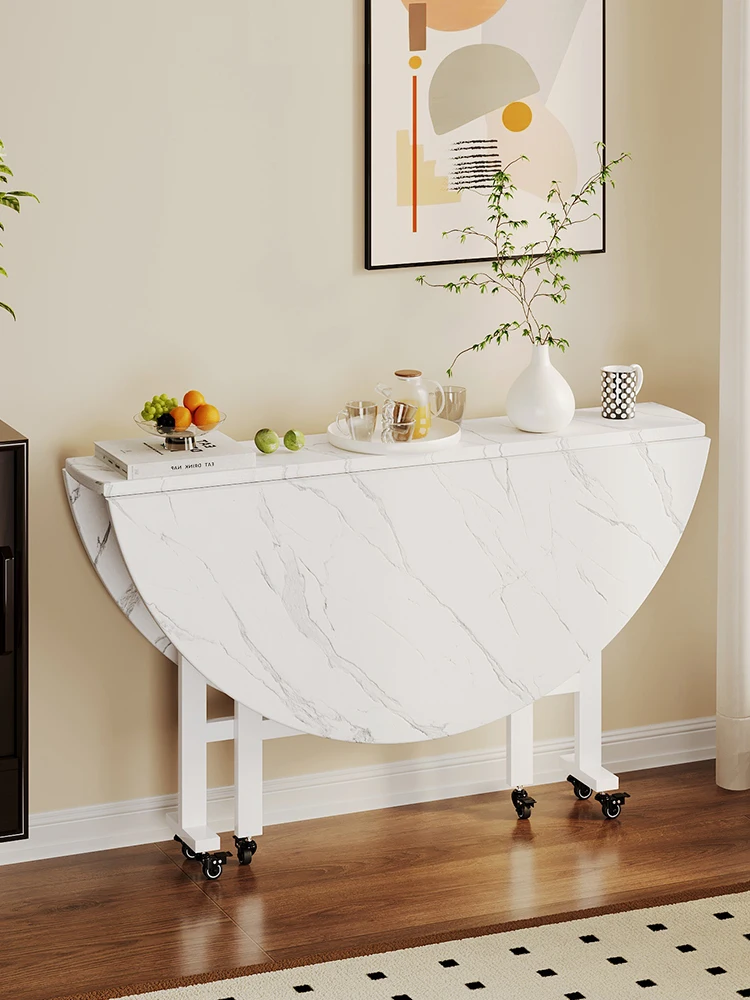 

Folding table dining table household small apartment round dining table rental room simple folding