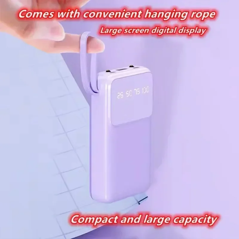 Hot selling new detachable three-in-one super fast charging with detachable plug, large capacity and multifunctional power bank