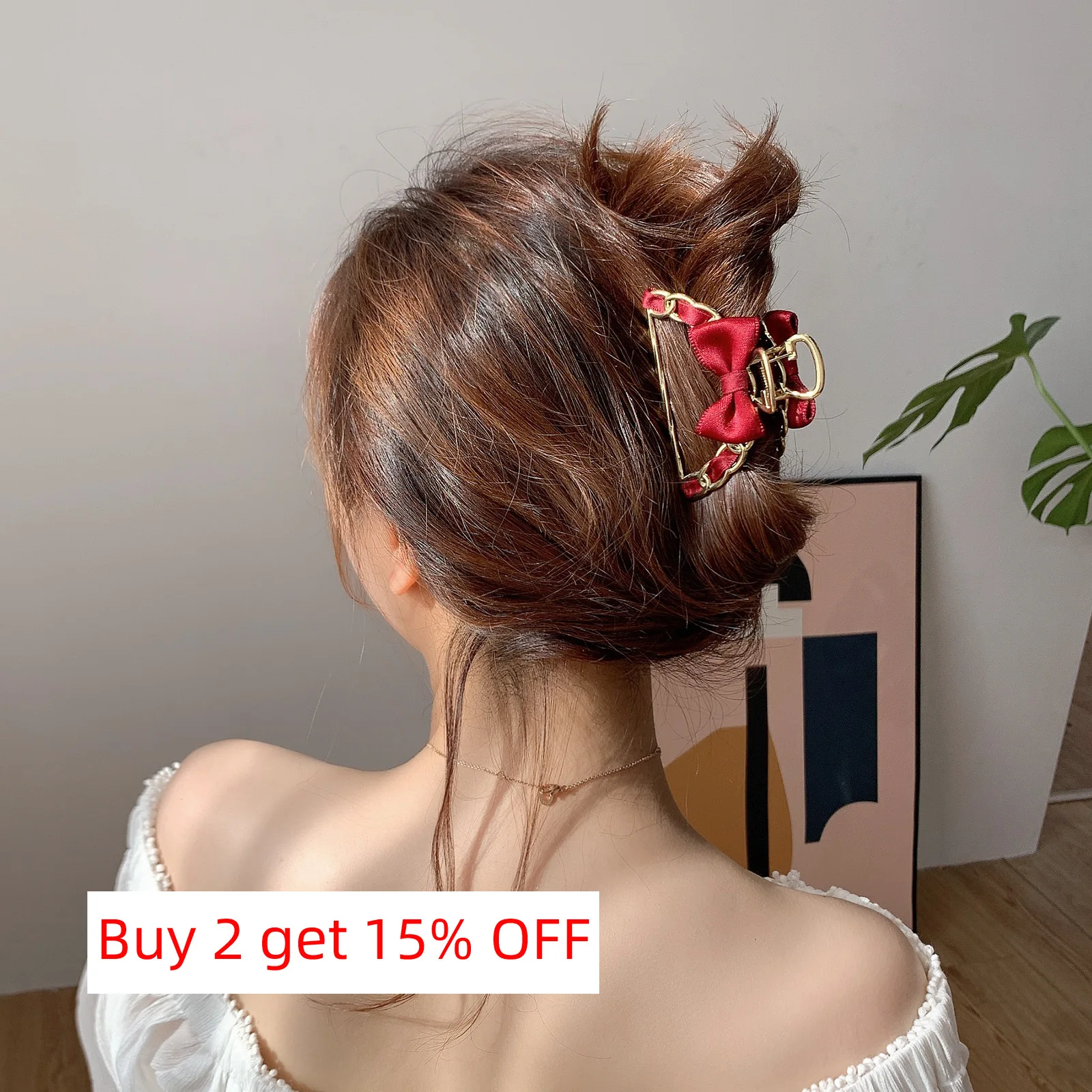 Korea Style Geometric Hair Claw Clips Metal Gold Hair Crabs for Women Ponytail Holders Ribbon Knot Headwear Ornament Gifts New