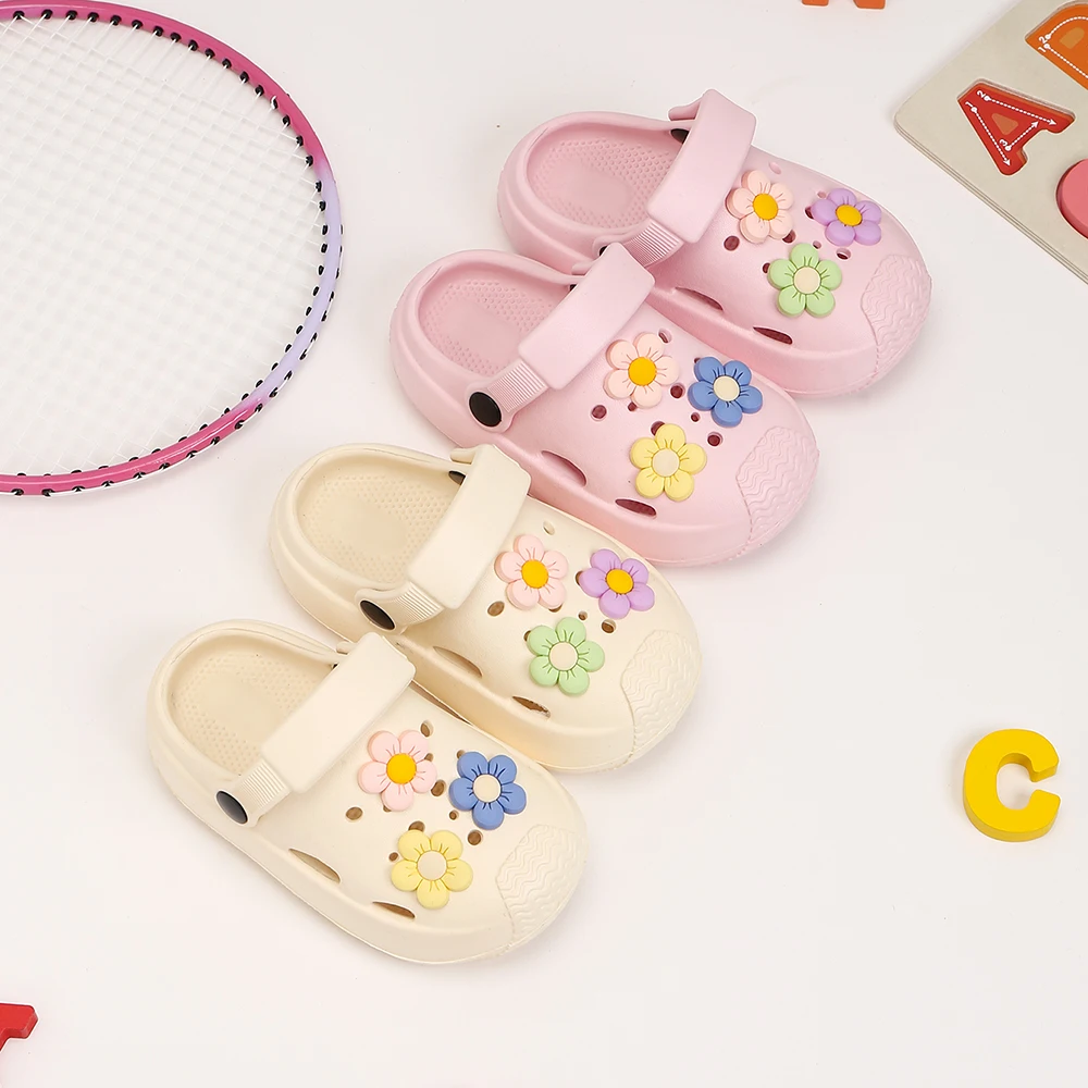 

Летние детские тапочки, удобные мягкие подошвы, разноцветные цветочные модные тапочки «сделай сам», повседневные уличные прогулочные дорожные тапочки для ванной комнаты