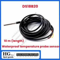 DS18B20 10m (length)  5M (length) Waterproof DS18b20 Temperature probe Sensor 18B20 stainless steel package 5M 10M