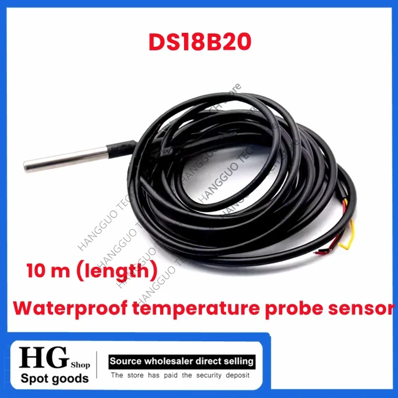 DS18B20 10m (długość) 5M (długość) Wodoodporny DS18b20 Sonda temperatury Czujnik 18B20 Pakiet ze stali nierdzewnej 5M 10M