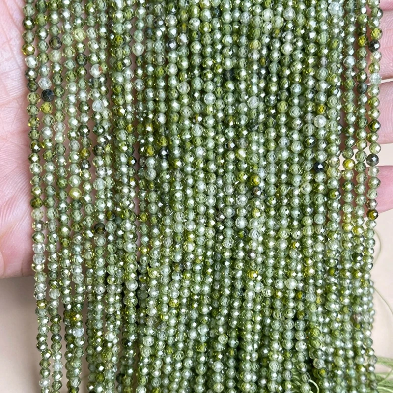 2 3 4 mm facettierte Zirkon-Kubik-Natursteinperlen, runde lose Perlen für die Herstellung von DIY-Armbändern, Halsketten, Schmuckzubehör für Frauen. – Detail 5