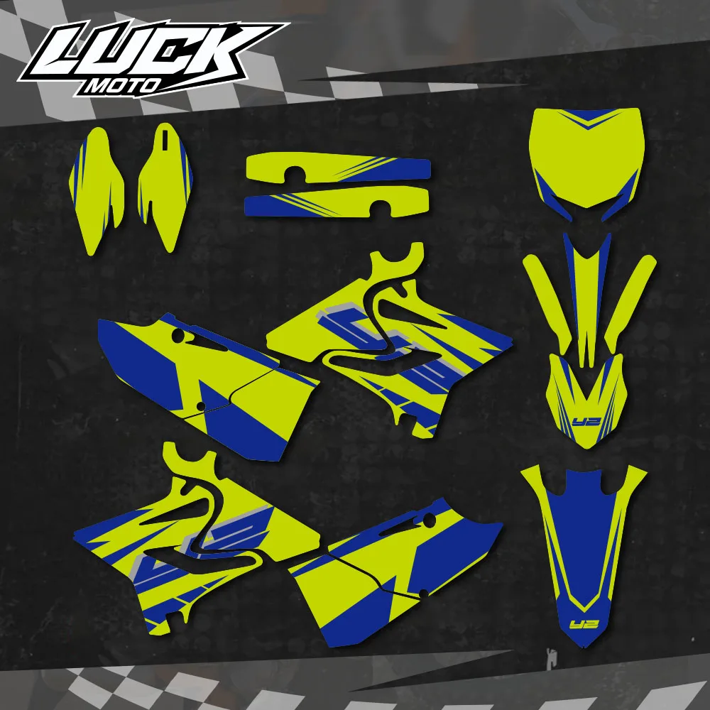 LUCKMOTO FOR YAMAHA YZ125 YZ250 125 YZ 2015 2016 2017 2018 2019 2020 2021 250YZ GRAPHICS Personalised Stickers Motorcycle Decals