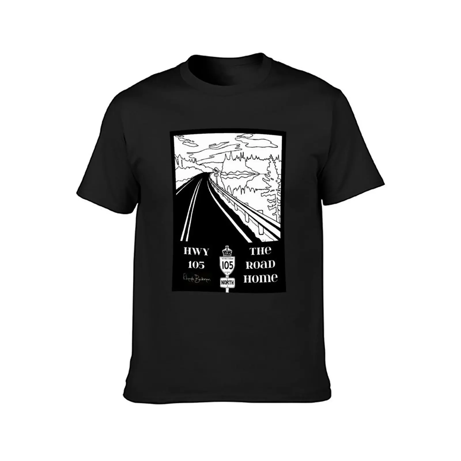 Highway 105 #1 vertical format T-Shirt customs kawaii clothes summer tops men graphic t shirts