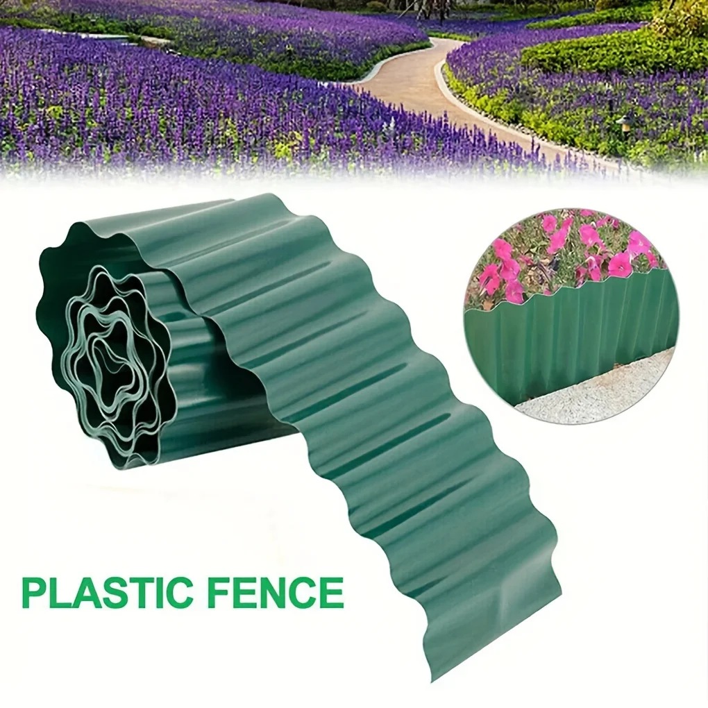 Imitation Stone Garden Guardrail PP Plastic Ground Fence Combined with Pastoral Gardening Lawn Fence Landscapes Decoration