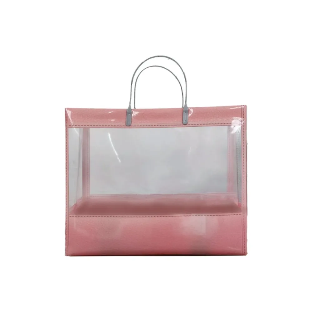 

Hot Sale Waterproof Shoulder Bag PVC Large Capacity Shopping Tote Bag Transparent Picnic Handbags Lady