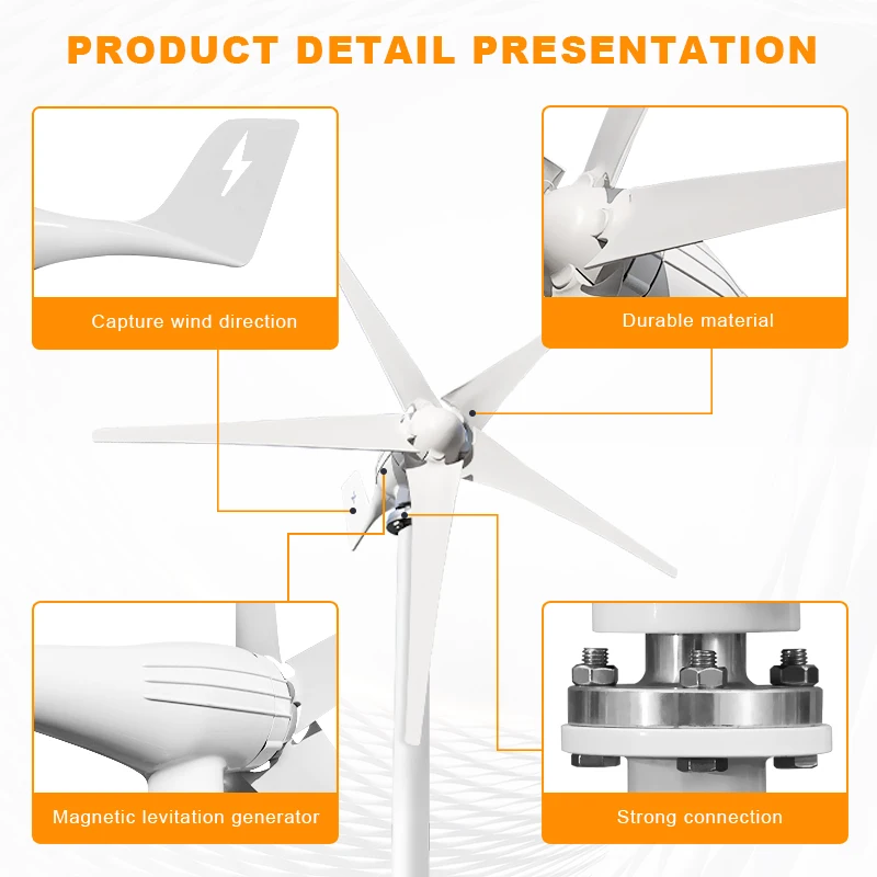 Turbina wiatrowa 800W 12/24V automatyczna konwersja częstotliwości wodoodporna domowa turbina wiatrowa wysoka konwersja niska prędkość wiatru