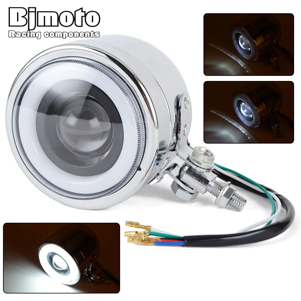 4.5Inch Halogen LED light Angle light 5W Headlight 3W Running light M10 For Harley/ Yamaha Suzuki Kawasaki Chopper Cafe Racer