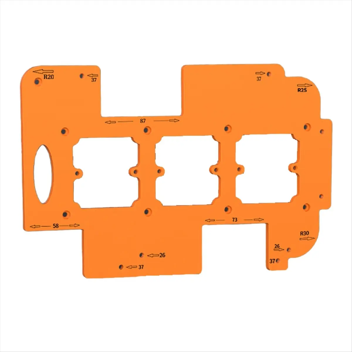 HOME USE-A Arc Radius Trimming Wardrobe Embedded No Handle Slotting Switching Socket Drilling Hole Locator Opening Template
