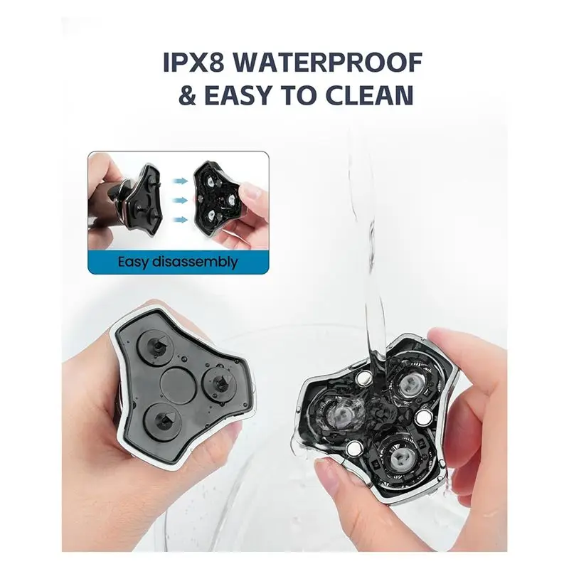 

A74G-Мужская электробритва, мужская перезаряжаемая бритва для влажного и сухого бритья, быстрая зарядка, водонепроницаемая, светодиодный дисплей.