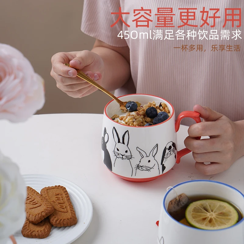 Bonito estético canecas de cerâmica moda café da manhã minimalista alta qualidade kawaii canecas de café casa criatividade tasse caneca bonito copo
