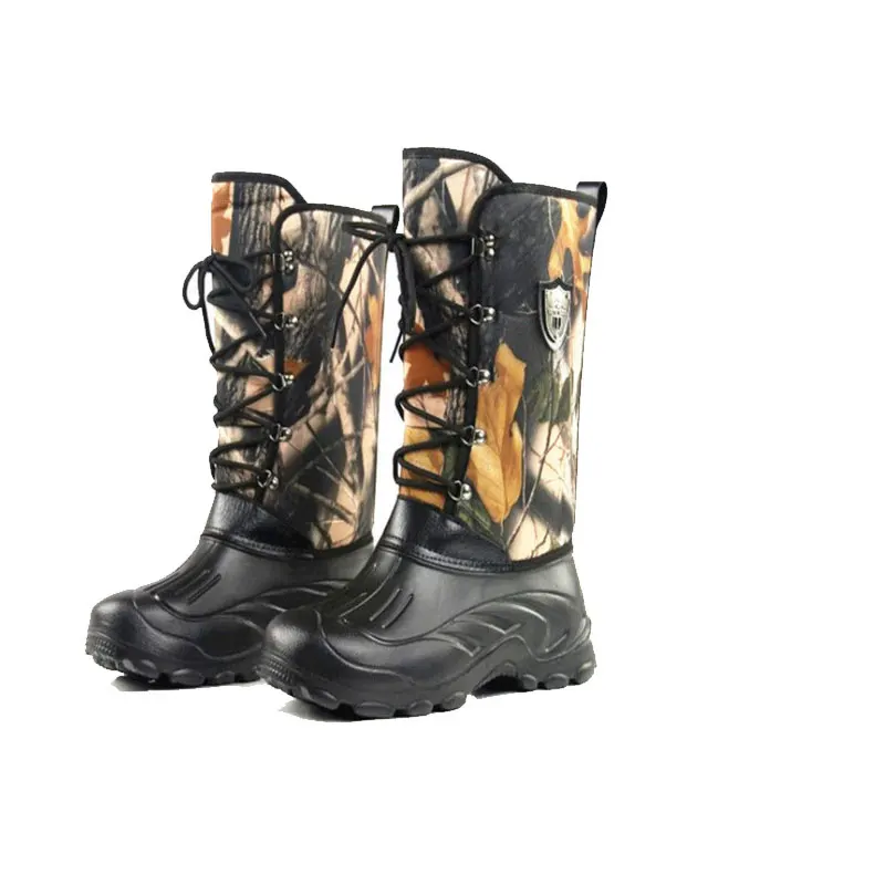 Outdoor Fishing Boots Winter Waders Fishing Snow Camouflage Thermal Boots Waterproof Hunting Waders Non-slip Shoes Fleece Warm