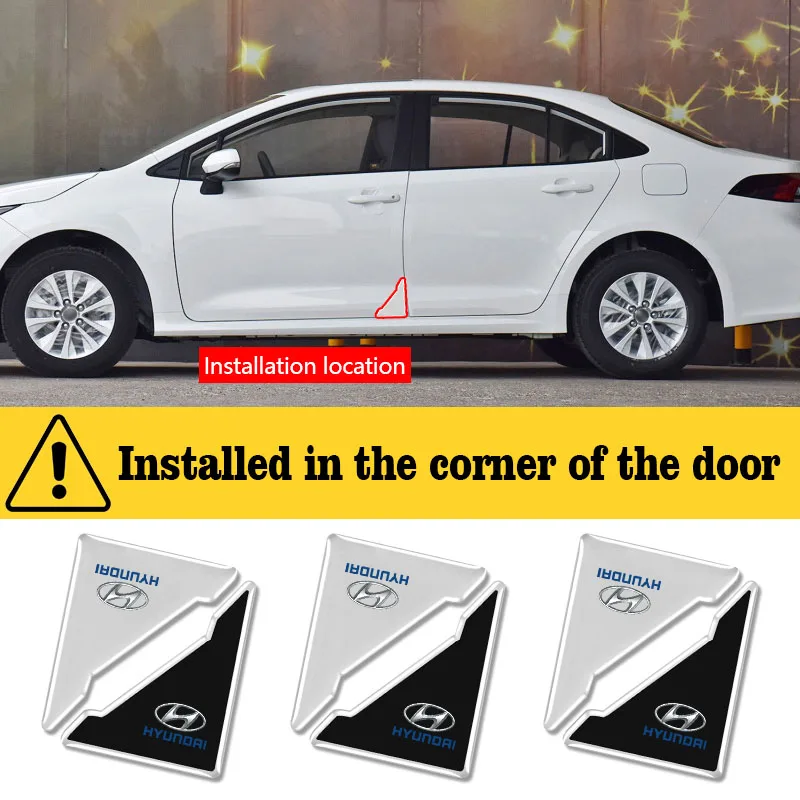 4 قطعة باب السيارة سيليكون عازلة ملصق المضادة للتصادم خدش لشركة هيونداي جينيسيس N-LINE I10 I20 I30 I40 IX20 IX35 كونا جيتز #5