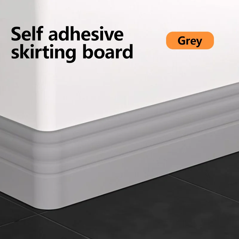 196.85-inch self-adhesive floor decorative strip, easy to install tear off soft edge skirting board, suitable for home use