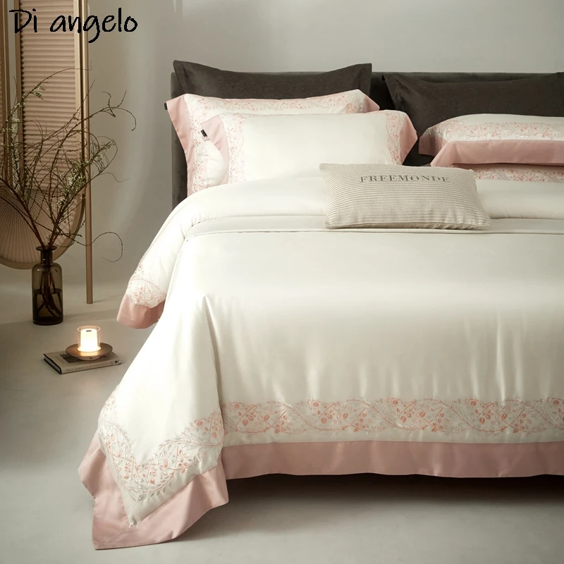 

High End 1000TC Egyptian Cotton French Printing Queen King Bedding Sets Bed Linen Duvet Cover Sheet Pillowcase Wedding Gifts #/