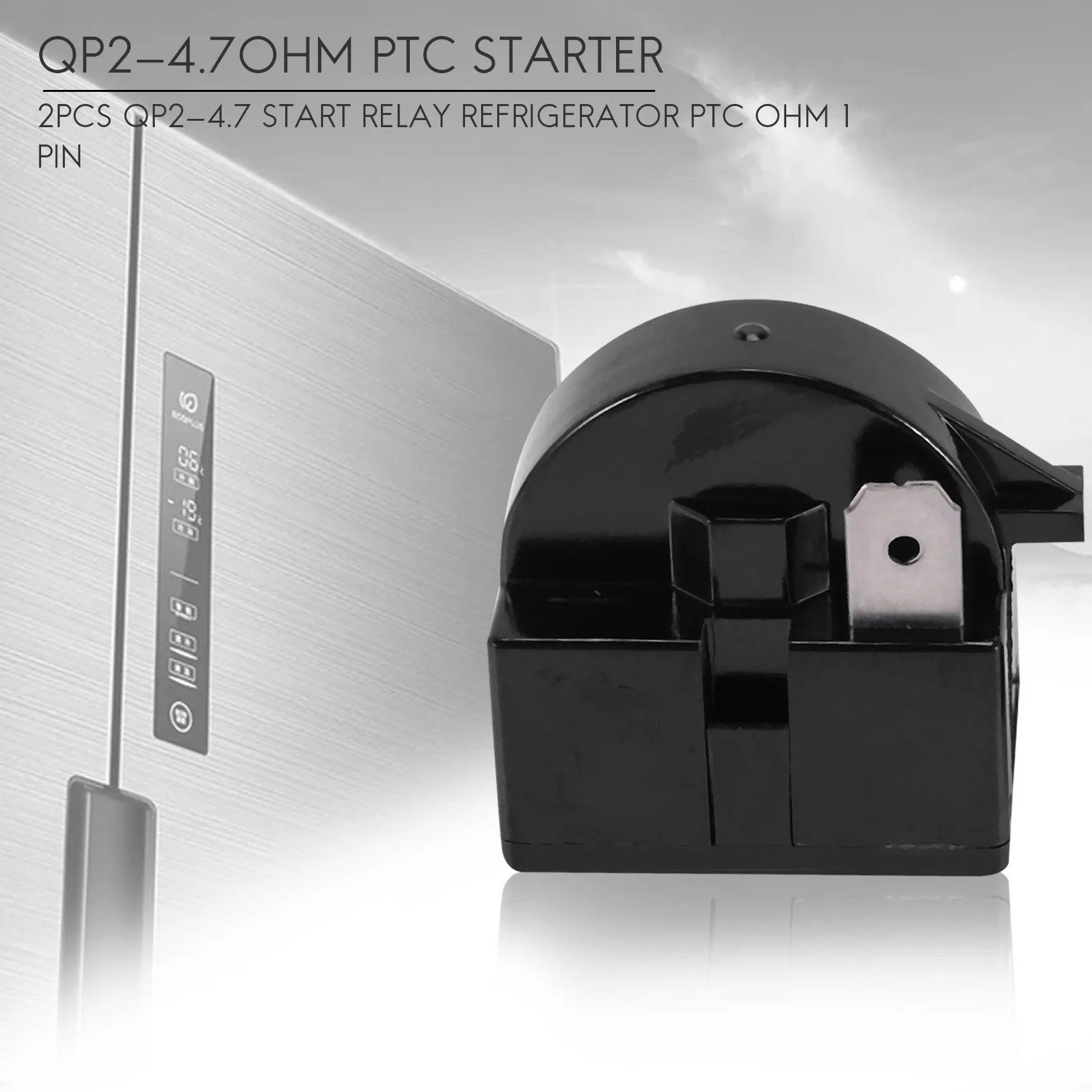 ABFKL 2pcs QP2-4.7 Start Relay Refrigerator PTC Ohm 1 Pin