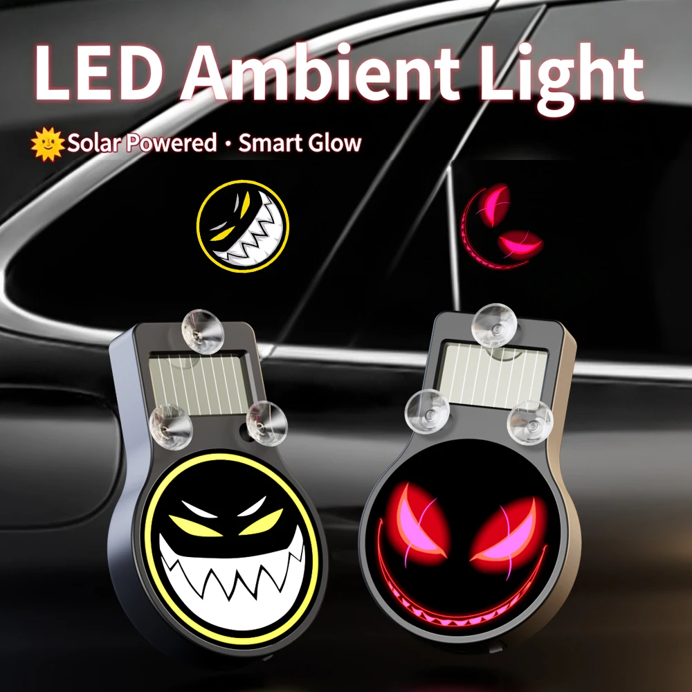 Devil's Eye LED Light Car 3D Dynamic Solar Light Atmosphere Light Decorative Light Window Glass Light Wireless