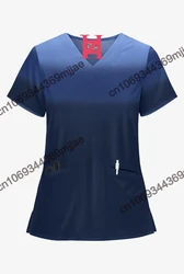 Nurse T-shirt  V-neck  Pocket T-shirts 2023 Women Clothing Large Size Blouses and Shirts Women's Fashion T-shirt Wholesale Items