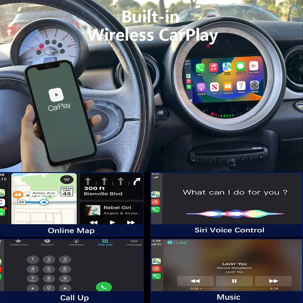 CHSTEK Android 14 Car Radio For Mini R56 R55 R60 Countryman R57 R58 R61 Paceman R59 CarPlay Android Auto GPS Navigation BT WiFi