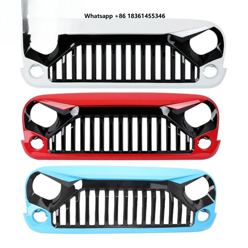 

Fits JK High Quality Black ABS Blue Accent Front Bumper Grille Offroad Auto Exterior Modification Accessories