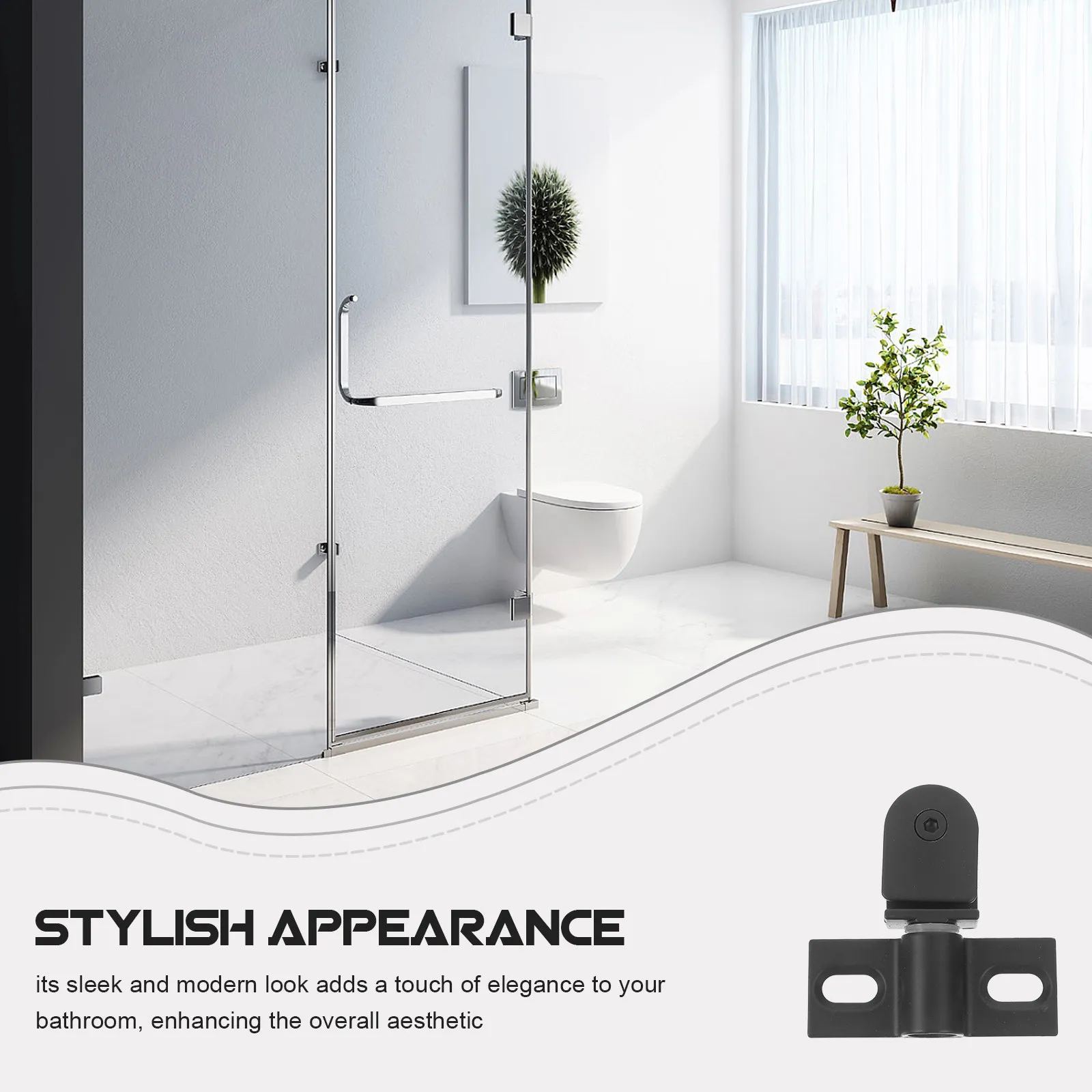 Premium Thickened Stainless Steel Pivot Hinge Glass Shower Door Two Way Swing Heavy Duty Sealing Performance Sleek Modern Look