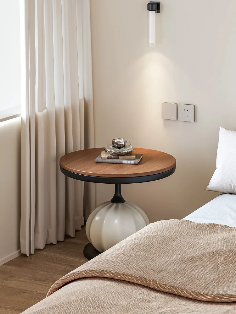 Creative Vintage Circular Coffee Tables Furniture,Luxury Living Room Balcony Sofa Side Corner Table Metal Bedroom Nightstands - view 3