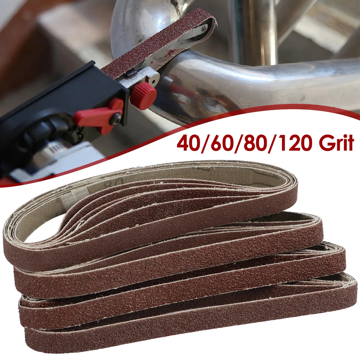 20Pcs Aluminum Oxide Sanding Belts 40/60/80/120 Grit Sander Abrasive Belt  Polishing Grinding Belts for Wood Metal Plastic